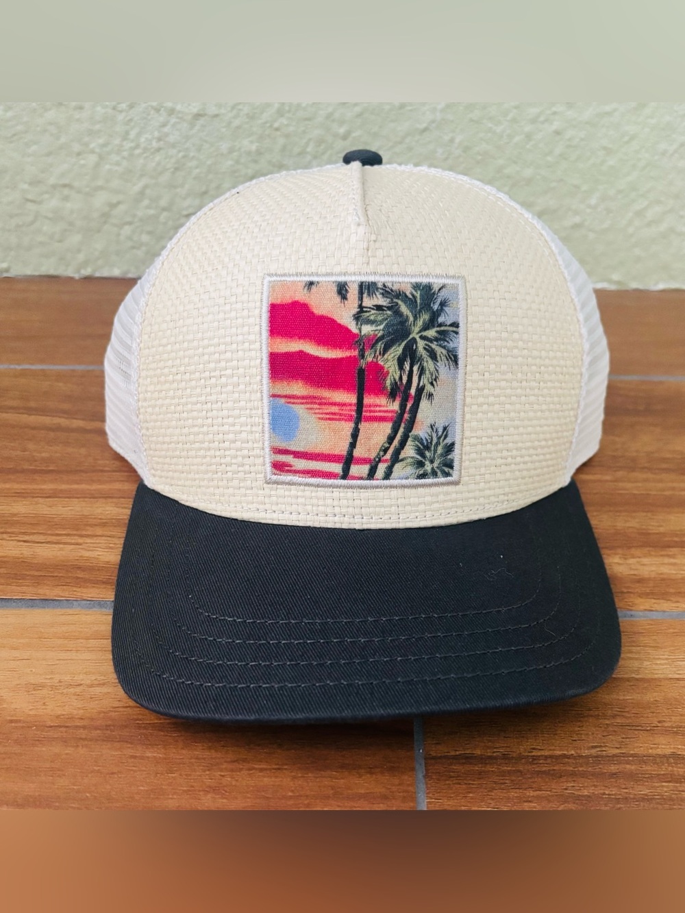 Pistil 5 Panel Palm Tree Trucker Hat with Adjustable Snap Back